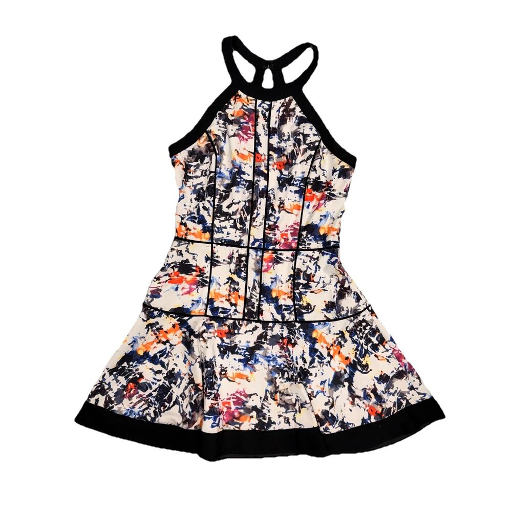Parker Mini Dress Small Hi Neck Open Shoulder Small